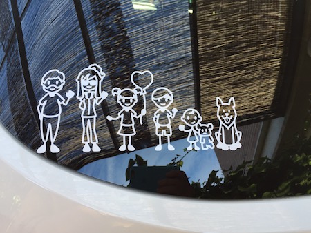 Decal maker used to create family car sticker
